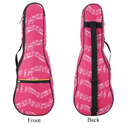 Pink Ukulele Case - 23 Inch Waterproof Padded Bag with Adjustable Straps 2