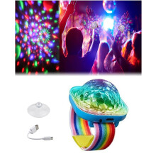 Mini Disco Light,Portable Music Lighting,Wireless Stage Lights,Rechargeable Disco Ball Light Sound Control for DJ, Portable Disco Lights (Blue)
