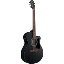 Ibanez VC44CE-WK Weathered Black Open Pore Acoustic-Electric Guitar – Cutaway Grand Concert Body, Meranti Top & Back/Sides, Nandu Wood Fretboard & B