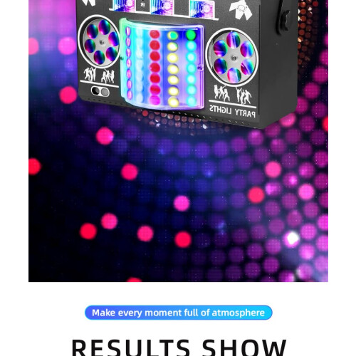 All in One Disco Lights,Sound Activated LED Strobe Light,DMX512 Derby Lighting,Colourful LED Patterns Light,Stage Lights,Disco Light for Parties,Birh 2