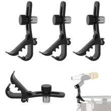 4Pcs Drum Microphone Clips, Adjustable Microphone Drum Mount, Shockproof Holder for Drum and Instrument Microphones, Essential Accessory for Music Lo