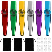 6 Pcs Kazoo Instrument with Flute Membranes and Portable Storage Bag, Kazoos Multipack for Kids and Adults, Party and Classroom Musical Toys
