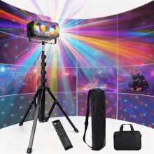 Disco Lights with Stand, 6-in-1 Disco Ball Party Lights with Remote & Sound Activated Modes, Portable Led DJ Lights for Parties, Stage Lighting & Hom