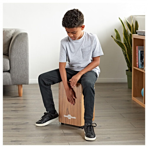 Compact Cajon by Gear4music, Teak 1
