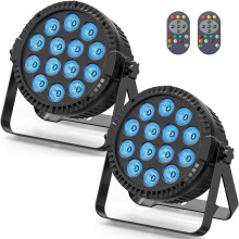 LeLeght 2pcs 84W RGBW LED Par can Light, DMX DJ Stage Lights by Auto/Sound Activated Spotlight Strobe Lighting for DJ Bar KTV Disco Birthday Party
