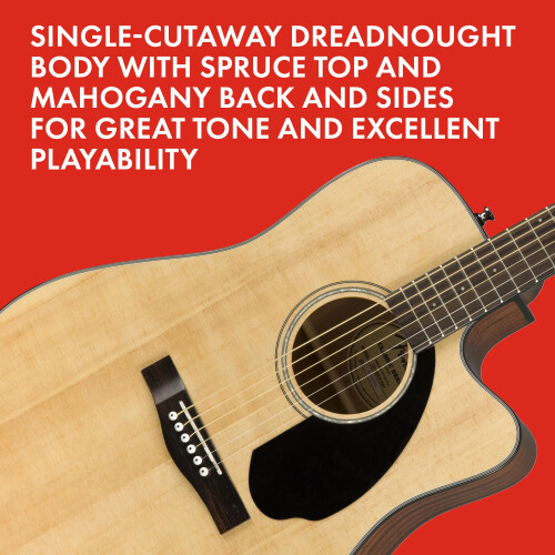 Fender Fender CD-60SCE Dreadnought Acoustic Electric Guitar, Natural 2