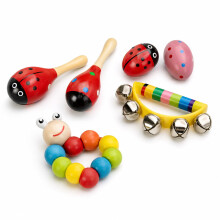 6PCS Maracas, Wooden Rattle, Musical Shaker Set(Random Color)