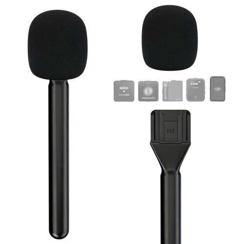 HX-pyahgtv Handheld Microphone Adapter for DJI Mic Mini,with Foam Mic Cover