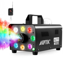 AGPtEK Fog Machine Smoke Machine 2000CFM RGB LED Low Fluid Auto Shutoff