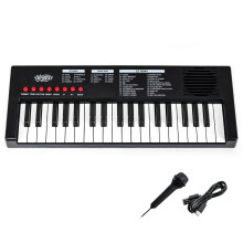 GYMAX Electric Keyboard Piano, Portable Digital Piano with Microphone, Beginner Electronic Keyboard for Kids (Black, 37 Keys: 40 x 15 x 3.5 cm)