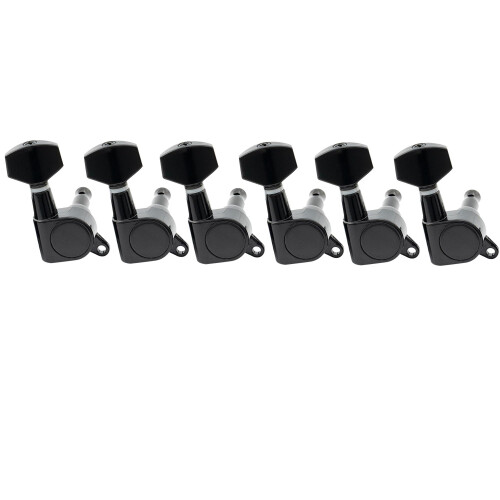 Musiclily Basic R15A 6 inline Full Sealed Tuners Tuning Pegs Keys Black