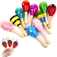 behone Maracas Wooden Maracas 12 Pieces Rattle Shaker, Mini Wooden Maracas, for Musical Fun, Birthday Parties, Percussion Children Musical Toy Favor