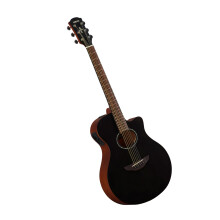 YAMAHA APX600M Electro-Acoustic Guitar – Matte Finish, Slim Thinline Body, 25” Scale, Solid Top, System65 Pickup with EQ and Tuner – Smokey Blac