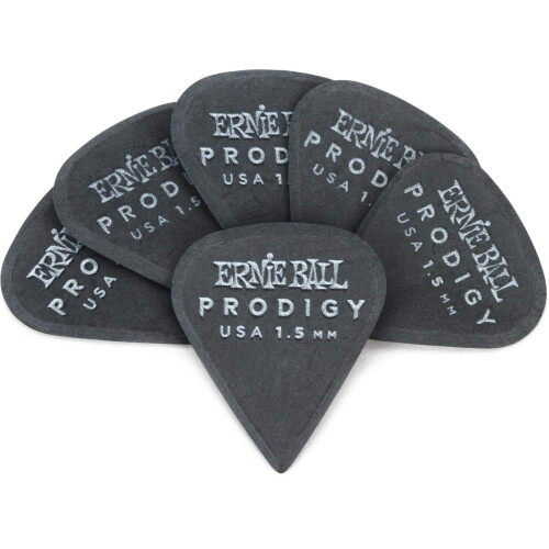 Ernie Ball 1.5 mm Black Sharp Prodigy Picks 6-pack