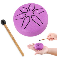EASTROCK Mini Steel Tongue Drum 3 Inch 6‑Note C Key,Purple