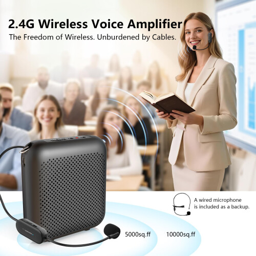 Norwii Wireless Voice Amplifier for Teachers, Portable Bluetooth Speaker 1