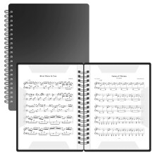 A4 Sheet Music Folder, 20 Page Music Binder with Spiral Lay Flat Design