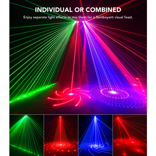 KeoBin 6 in 1 DJ Lights with Stand，Light Show with Extra-Wide Coverage 1
