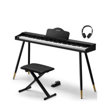 STRICH 88 Key Digital Piano Set, Full Size Velocity-Sensitive Keys, Electric Keyboard with Stand, Bench, Pedal, Headphones, Music Rest for Beginner,