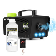 Fuzzix F503L Party Smoke Machine with Built-in RGB LED Lighting, Wireless Remote Control and 1L Eco-Friendly Fog Fluid – DJ Fogger for Parties, Even