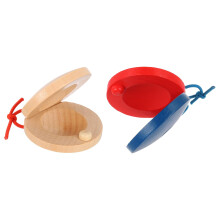 sourcing map 2 Pcs Wooden Castanets, Hand Finger Castanets Musical Instrument Rhythm Cymbals Percussion Instruments for Adults Beginner Toy, Wood Col