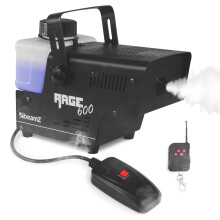 beamz Rage600 Smoke Machine with Wireless Remote, 600W, Small, 500ml