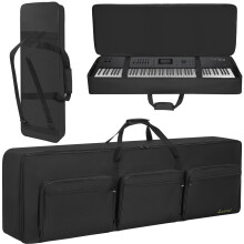 OUUTMEE Portable 88 Key Keyboard Gig Bag, 6-Pocket for Keyboard Accessories