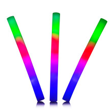 4 Pack LED Foam Sticks Flashing LED 18" Multi Coloured Glow in The Dark White Batons Lights Party Perfect for Parties Concerts New Years Eve Adult Gl