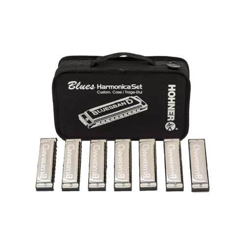 Hohner 1501/7 Bluesband 7 Pack Harmonicas with Case