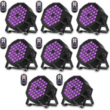 8pcs 72W Blacklight 36 LED UV Stage Light by IR Remote Control and DMX, Party Light for DJ, Disco, Fluorescent Parties, Body Painting, Glow Effects…