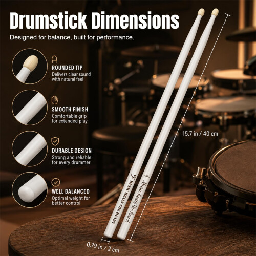 Personalized 5A Maple Drumsticks, Custom Engraved Logo or Text 1