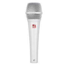 SE ELECTRONICS V7 Supercardioid Dynamic Handheld Vocal Microphone - White Supercardioid Dynamic Microphone with Integrated Shockmount and Internal Wi