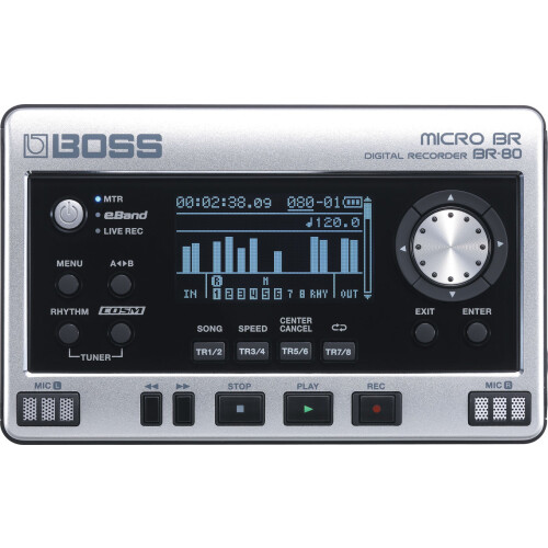 BOSS Br-80 Portable Digital Recorder,Silver 1