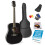 Max SoloJam Beginner Acoustic Guitar Starter Kit, Black, Full-Size 1