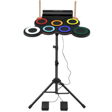 Electronic Drum Set with Drum Stand Adjustable, Drum Practice Pad Midi Drum Kit with Headphone Jack Built-in Speaker Drum Pedals Drum Sticks