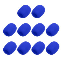sourcing map 10pcs Microphone Foam Covers, 40mm (1.57") ID 10mm (0.39") Thickness Microphone Windscreen Foam Cover for Most Handheld Microphones, Blu