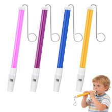 JOZMMZEOOA Kazoo Metal Set 4/8 Pieces with 16 Flute Membranes and Storage Bag for Adults and Music Lovers Beginners (4 PCS Sliding Whistles Toy)