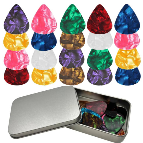 Guitar Picks, 36 Pcs, 3 Different Thickness, Colorful Celluloid