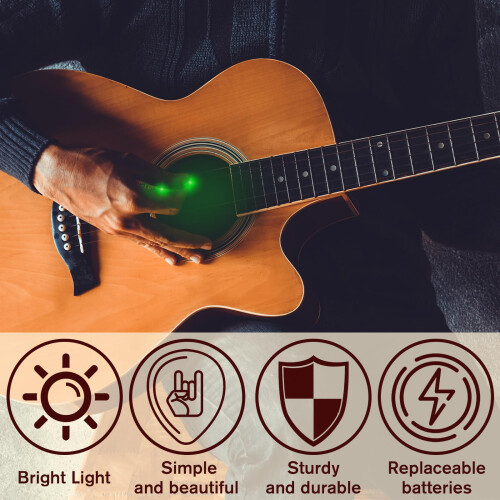 JIZZU Auto LED Light Guitar Pick 3PCS, Pink White Green Light 1