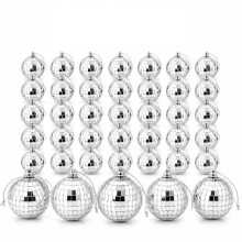 Youdepot 40-Pack 2-Inch Silver Mirror Disco Ball Ornaments