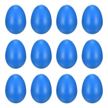 sourcing map 12 Pcs Egg Shakers, Plastic Musical Eggs Maracas Hand Percussion Instruments for DIY Painting Music Learning Easter Party Performance, B