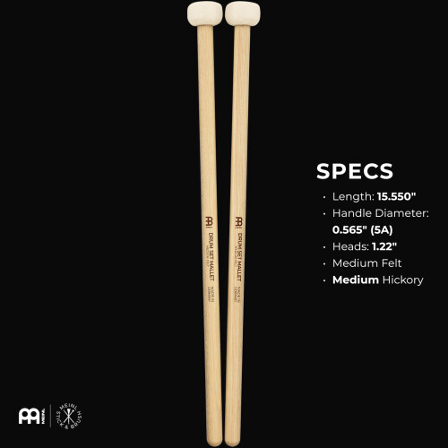 Meinl Stick & Brush Medium Drum Set Mallet (SB401) 2