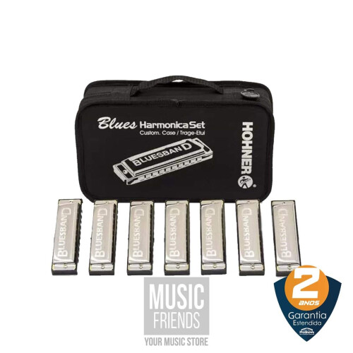 Hohner 1501/7 Bluesband 7 Pack Harmonicas with Case 1
