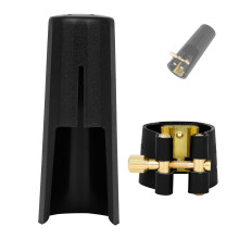 OriGlam Alto Saxophone PU Leather Ligature Fastener Clip with Saxophone Plastic Cap for Sax Saxophone (Alto)