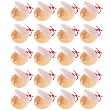 Bohue 20 PCS Wooden Castanets DIY Classroom Musical Castanets Finger Clackers Clappers Education Clappers Percussion Instrument for Educational Music