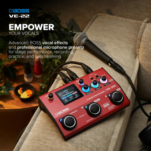 BOSS VE-22 Vocal Performer | Advanced Multi-Effects Processor for Singers | Powerful Harmony & Doubling Functions | Auto Pitch Correction 1