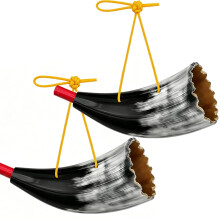 MEISH 2 Pcs Outdoor Viking Horn Authentic Ox Horn Portable Viking Blow Tool Performance Props Natural Buffalo Instrument Noise Makers for Cosplay Fes