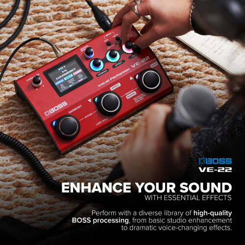 BOSS VE-22 Vocal Performer | Advanced Multi-Effects Processor for Singers | Powerful Harmony & Doubling Functions | Auto Pitch Correction 2
