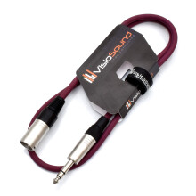 VisioSound Male XLR to 6.35mm Stereo TRS Jack Lead Audio Cable (Purple, 1m)