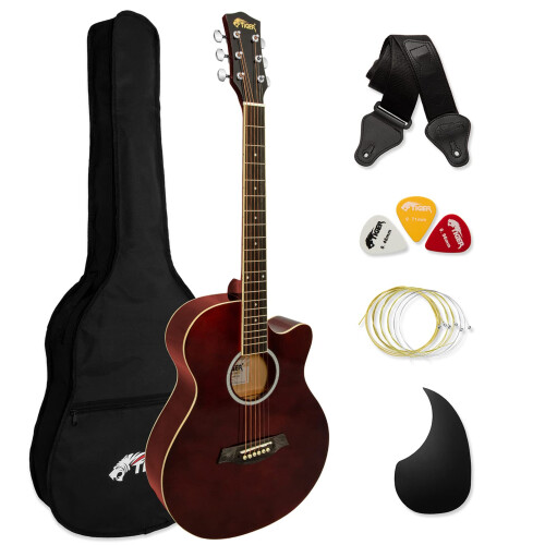 Tiger ACG3-RD Full Size Acoustic Guitar Package - Red